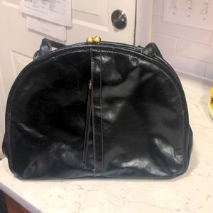 Vintage Hobo brand black leather shoulder bag
